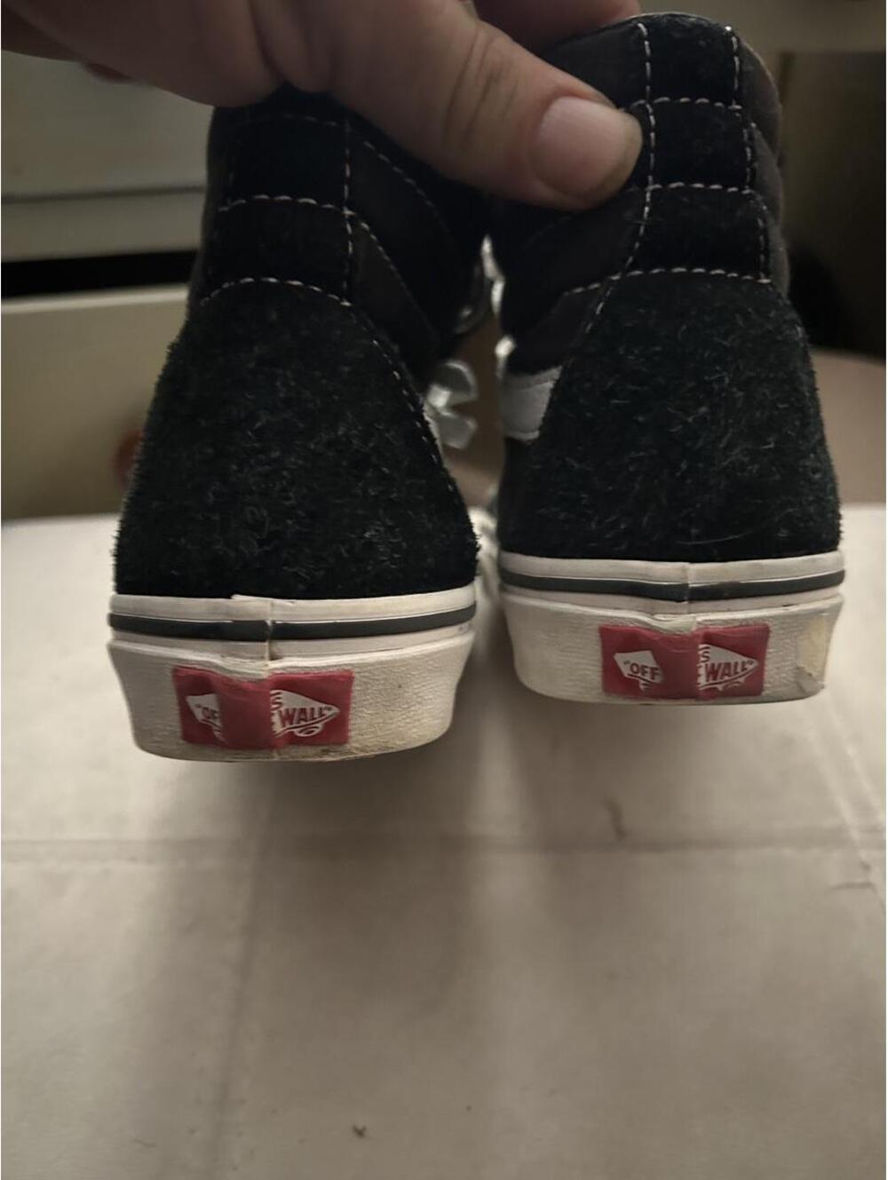 Black Vans Sk8-Hi sneakers with white stripe, size US women’s 7 - Picture 5 of 7